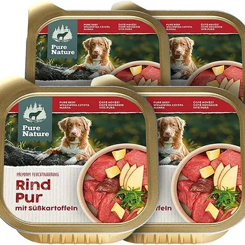 Krmivo pro psa Pure Nature Dog Adult paštika Hovězí a Jehněčí 4 × 150 g