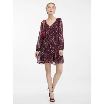 Dámské šaty Orsay Vínové dámské vzorované šaty - Dámské Orsay tmavě červená | růžová 2251686