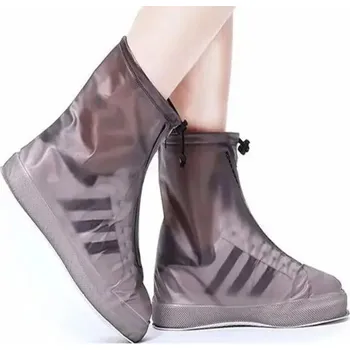 Přípravek pro údržbu obuvi Vodotěsný silikonový návlek na boty Odolný materiál Protiskluzový povrch Zipové zapínání Opakované použití Ochrana obuvi hnědá M