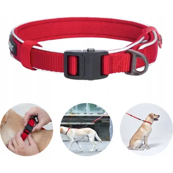 Obojek pro psa Dogness Odolný reflexní obojek pro psa velikosti M, červený