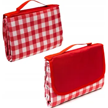 Pikniková deka PIKNIKOVÁ DEKA NA PLÁŽ 195X200 CM ČERVENÁ KOSTKA VZOR PRO PIKNIK BIWAK PODLOŽKA