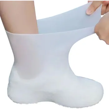 Přípravek pro údržbu obuvi Silikonové bílé ochranné návleky na boty velikost 34–40 proti vodě a nečistotám s protiskluzovou podrážkou
