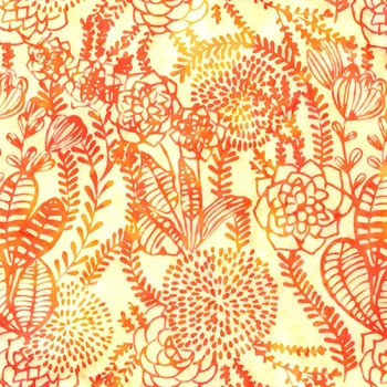 Hoffman 3379-201 bali batika oranžová bavlněná látka