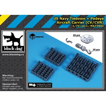 Plastikový model Blackdog 1/72 US NAVY tiedown+padaye (CV/CVN)
