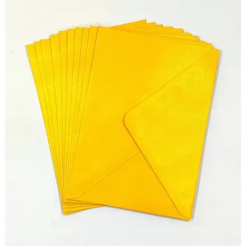 Obálka OBÁLKA OBDÉLNÍKOVÁ B6 12,5 cm x 17,6 cm PERLEŤOVÁ ZLATÁ 120g 10 ks