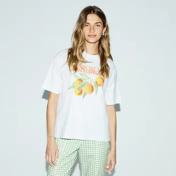 Dámské tričko Reserved - Bavlněné tričko s potiskem - bílá - 953ED-00X - 953ED-00X-XL