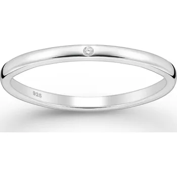 Prsten Prstýnkárna Najdi svůj střed - hladký stříbrný prsten s elegantním kamínkem AG 925 ≤ 1,3 g Velikost prstenu: 9 (59/60)