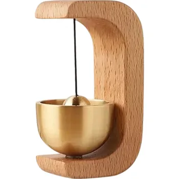 Japonský dopaminový zvonek 7 x 4,5 x 3,5 cm s magnetem a dřevěným stojanem Zvonek na meditaci Relaxační dekorace 1