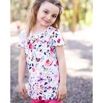 Dívčí tričko květované bavlněné tričko