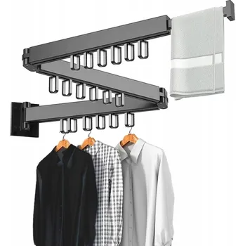 Sušák na prádlo Skládací stojan na oblečení, sušák na prádlo černý