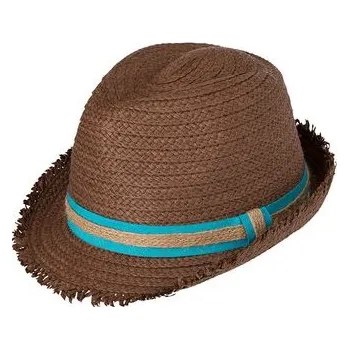 Klobouk Myrtle Beach MB6703 letní slaměný klobouk nugátová - tyrkysová L/XL