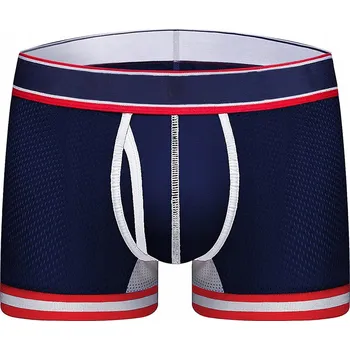 Boxerky TMAVĚ MODRÉ KLASICKÉ SÍŤOVANÉ PÁNSKÉ SPORTOVNÍ BOXERKY L/XL