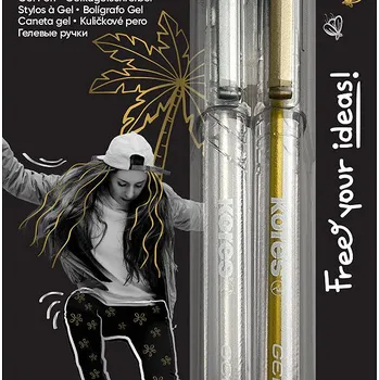 KORES K11 Gel Pen Metallic zlaté a stříbrné - set 2 ks