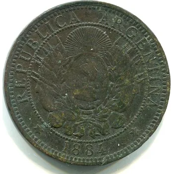 ARGENTINA. 2 centavos 1884.