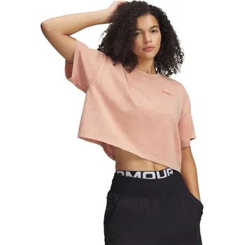 Pánské tričko Tričko Under Armour HWT WASH SS Tee Canyon Pink/ Canyon Pink S