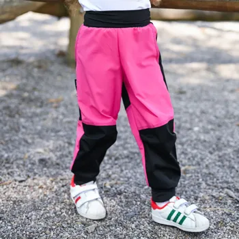 Kojenecké oblečení letní růžové softshellové rostoucí kalhoty