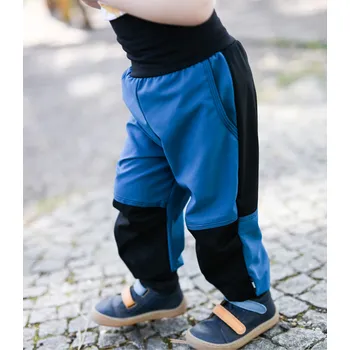 Kojenecké oblečení letní modré softshellové rostoucí kalhoty