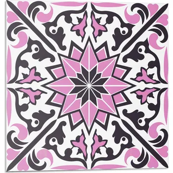 Obraz Samolepicí vinylové dlaždice – květinový vzor s ornamenty, 20 ks, 20x20 cm