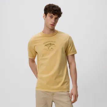 Pánské tričko Reserved - Tričko comfort s potiskem - žlutá - 420EF-11X - 420EF-11X-M