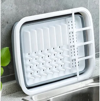 Organizace kuchyně Odkapávač na nádobí, bílo-modrý, 1 ks