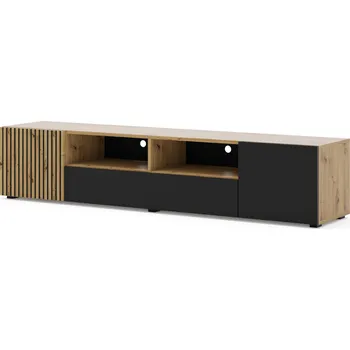 Televizní stolek TV stolek Auris 200 cm dub artisan / černý mat