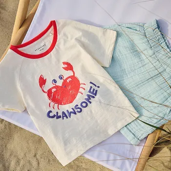 Dívčí tričko Reserved - Tričko s vyvýšeným potiskem - krémová - 381EC-01X - 381EC-01X-110