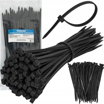 Stahovací páska STHOVACÍ PÁSKY STAHOVACÍ PÁSKY PEVNÉ STAHOVACÍ PÁSKY 4,8x200mm 100 KS ČERNÉ