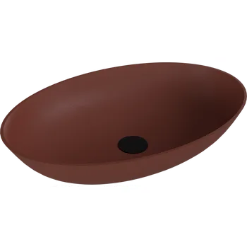 Umyvadlo BANERA OVAL umyvadlo na desku, litý mramor, 60x40cm, hnědá mat