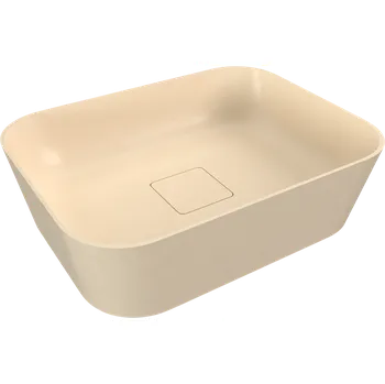 Umyvadlo BANERA SQUARE umyvadlo na desku, litý mramor, 50x36cm, béžová mat