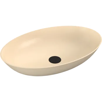 Umyvadlo BANERA OVAL umyvadlo na desku, litý mramor, 60x40cm, béžová mat