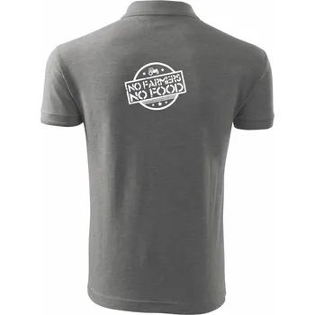 Pánská košile No Farmers no Food - Polokošile pánská Pique Polo 203 - 4XL ( Tmavě šedý melír )