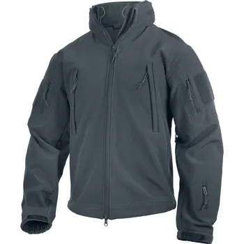 Pánské oblečení Bunda TACTICAL s kapucí softshell ŠEDÁ S - Není skladem