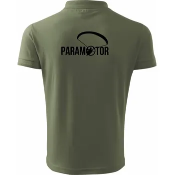 Pánská košile Paramotor nápis - Polokošile pánská Pique Polo 203 - XL ( Khaki )