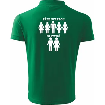 Pánská košile Před a po svatba - Polokošile pánská Pique Polo 203 - 5XL ( Středně zelená )
