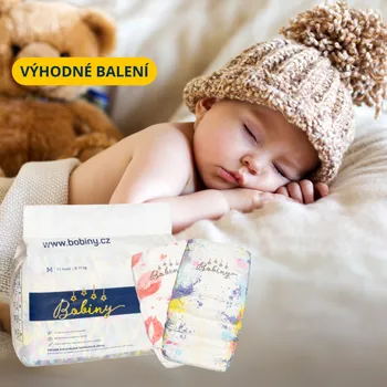 jednorázová plena BOBINY - Dětské bambusové plenky - Měsíční balení pro chlapečky M (6-11kg)
