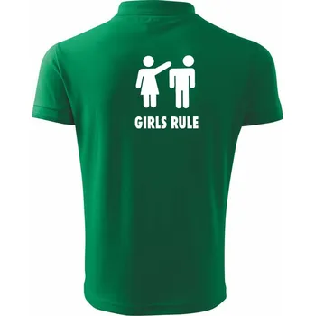 Pánská košile Girls rule - Polokošile pánská Pique Polo 203 - 4XL ( Středně zelená )