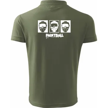 Pánská košile Paintball masky - Polokošile pánská Pique Polo 203 - XL ( Khaki )
