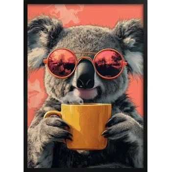 Obraz Obraz Plakát na zeď v rámu, motiv Koala, pro mladé, do pokoje teenagera, 50x70 cm