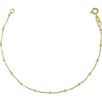 Náramek Stříbrný náramek s kuličkami pozlacený délka náramku 18cm