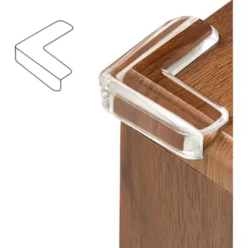 L-tvarovaný průhledný rohový chránič nábytku z měkkého PVC pro dětskou bezpečnost a tlumení nárazů u ostrých rohů stolů a skříněk