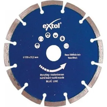 Řezný kotouč Segmentový kotouč Extol Premium Diamond, 150 x 22,2 mm, řezání za sucha