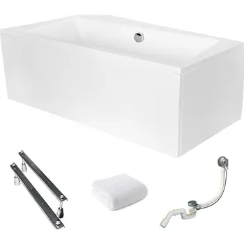 Vana Asymetrická akrylátová vana Besco Infinity, odtok uprostřed, 150 x 90 cm