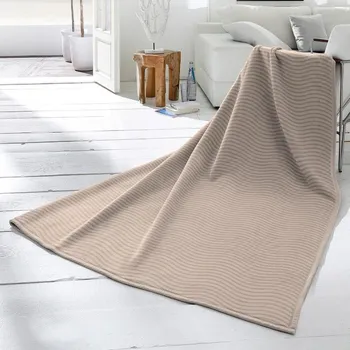 deka SCANquilt pléd VELUR RELIEF vlny béžová střední 150 x 200 cm