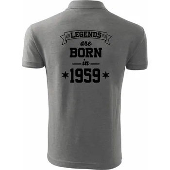 Pánská košile Legends are born in 1959 - Polokošile pánská Pique Polo 203 - XL ( Tmavě šedý melír )