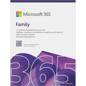 Počítač Microsoft 365 Family FY25H2 Mac/Win, 1 Rok, SK