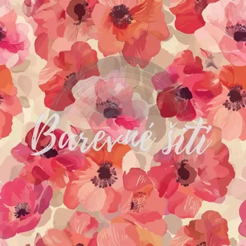 Úplet, Růžovočervené květy máků (E) (Top kvalitní úplet Bella digitisk)