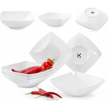 Talíř SADA HLUBOKÝCH TALÍŘŮ 17 cm HLUBOKÝ JÍDELNÍ TALÍŘ EPIRI KONSIMO BÍLÝ