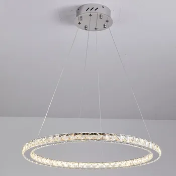 Závěsné stropní svítidlo závěsné LED DÁLKOVÝ OVLADAČ RING 60cm glamour křišťálové