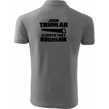 Pánská košile Truhlář kouzelník - Polokošile pánská Pique Polo 203 - 4XL ( Tmavě šedý melír )