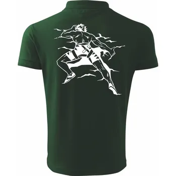 Pánská košile Climbing man - Polokošile pánská Pique Polo 203 - M ( Lahvově zelená )